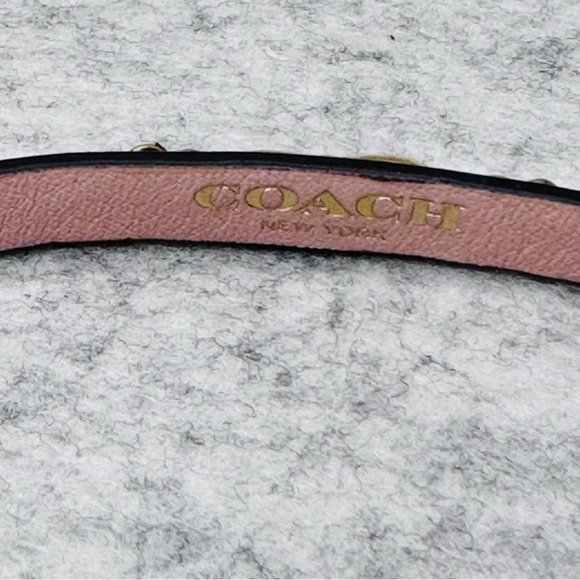 COACH Signature C Chain Pink Leather Bracelet - Picture 6 of 7